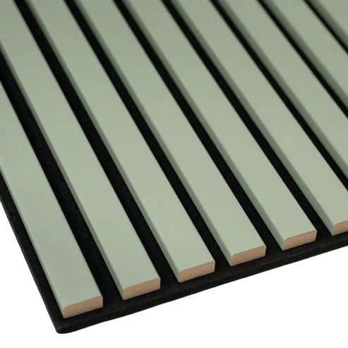 Akustikpaneel Lamellendekor Color Pastellgrün / schwarzer Filz